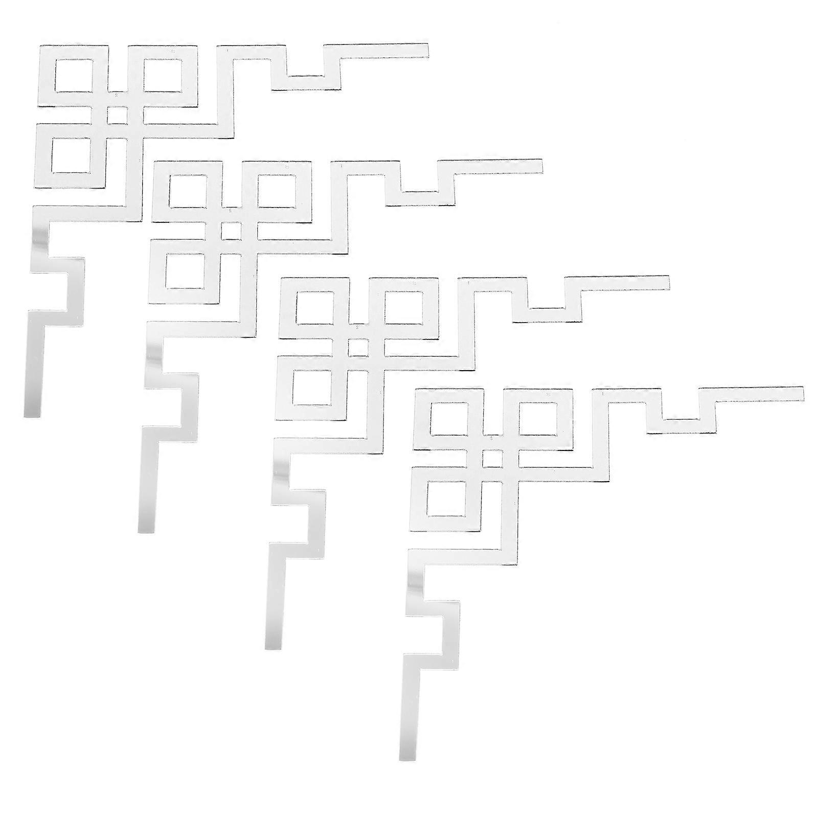 Mirror Decals Acrylic Peel and Stick Mirror Border for Home 12Pcs