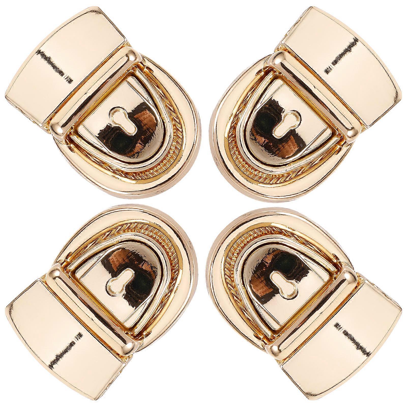 Golden Zinc Alloy Purse Push Locks for DIY Handbag Buckle 4Pcs