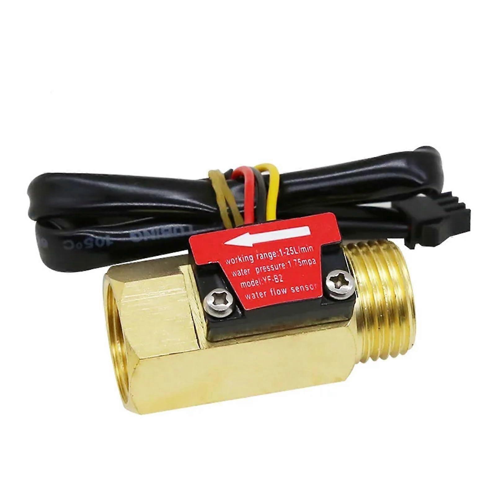 Liquid Flow Meter YFB1 YFB2 YFB3, G1/2 Inch Thread, Hall Effect Water Flow Sensor, 125 L/Min, Pipe Diameter YFB2