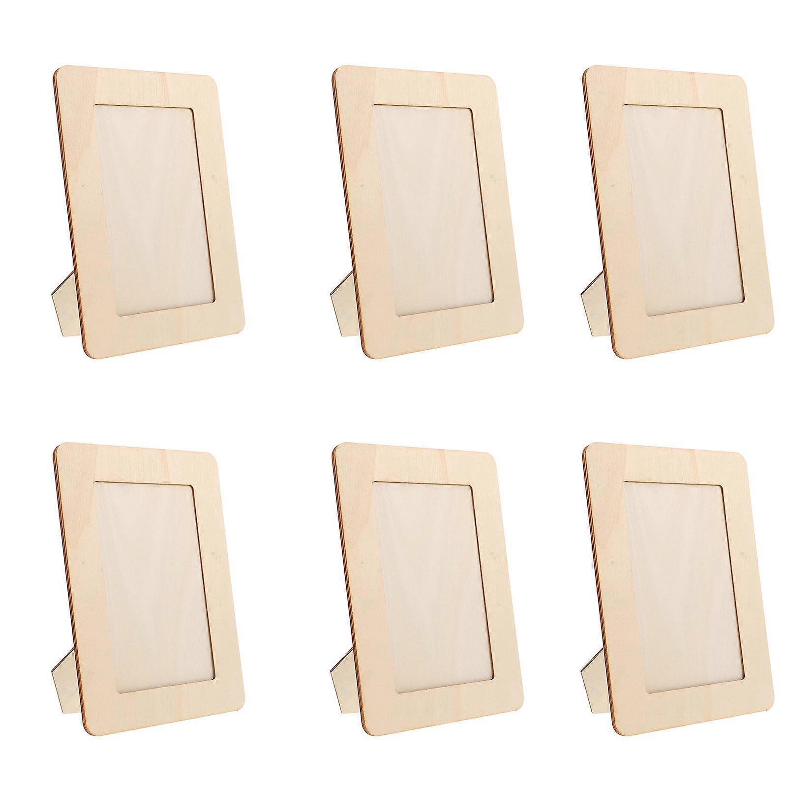 Unfinished Picture Frame Kit 8Pcs Rectangular Wooden Frames Ideal For Crafting And Displaying 5.9X3.9 Inch Photos For Diy Enthusiasts