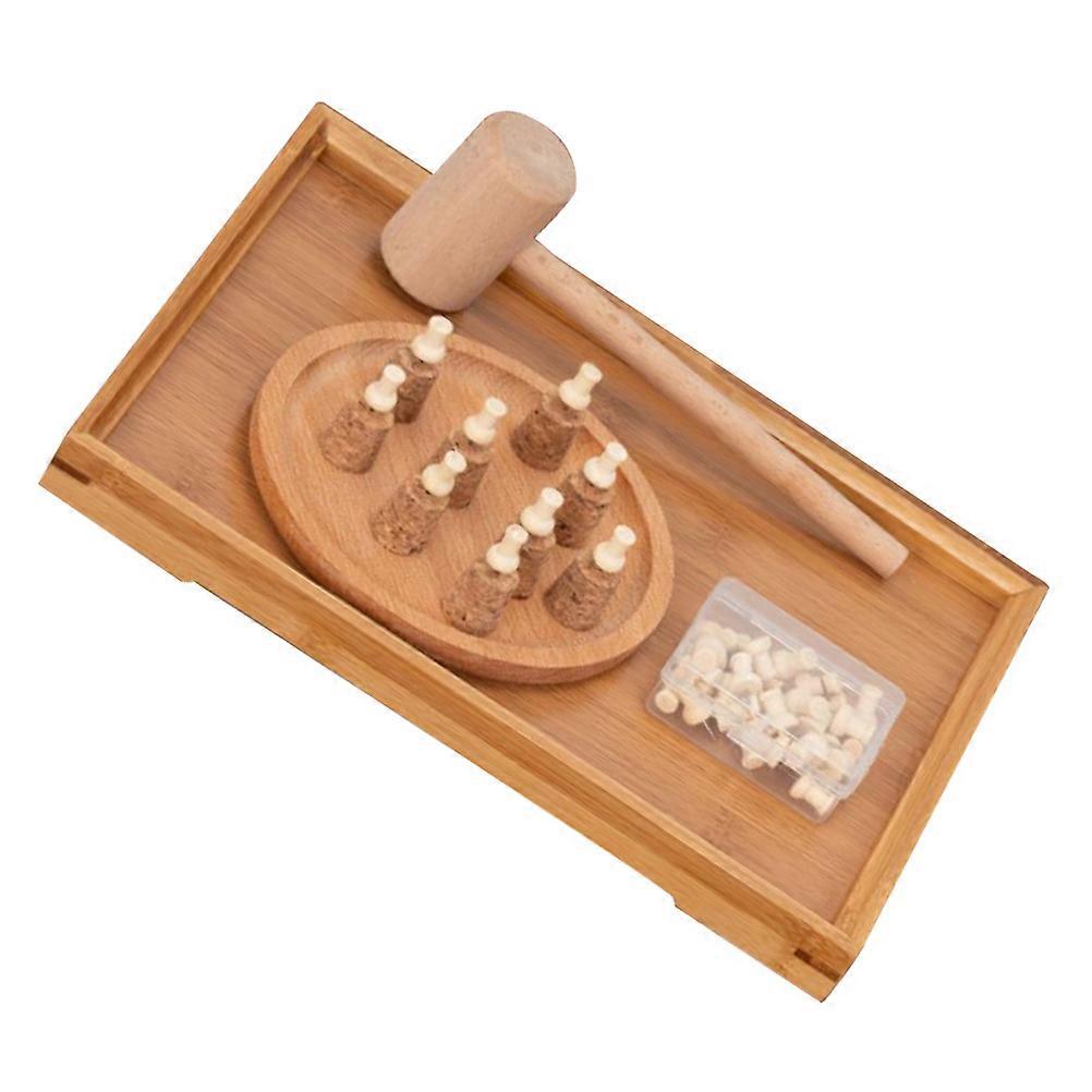 Durable Wooden Hammer Toy 2 Sets For Kids With Smooth Round Corners For Indoor Play And Hand-eye Coordination Training 2Set