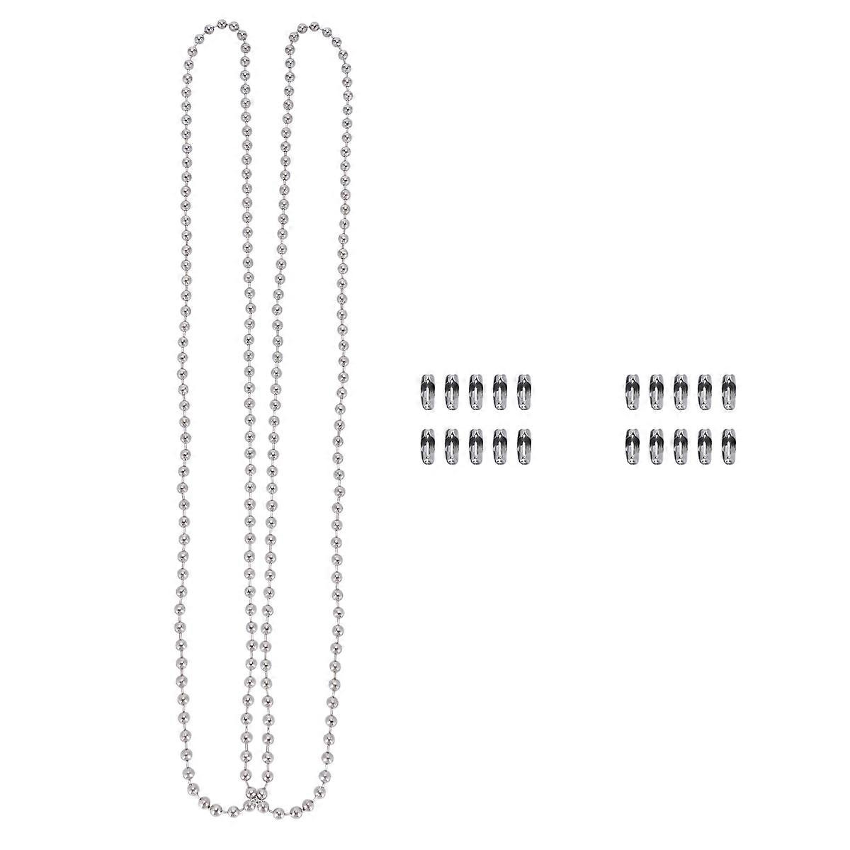 Silver Pull Chain Replacement on-Off Chain for Ceiling with 20 Buckles