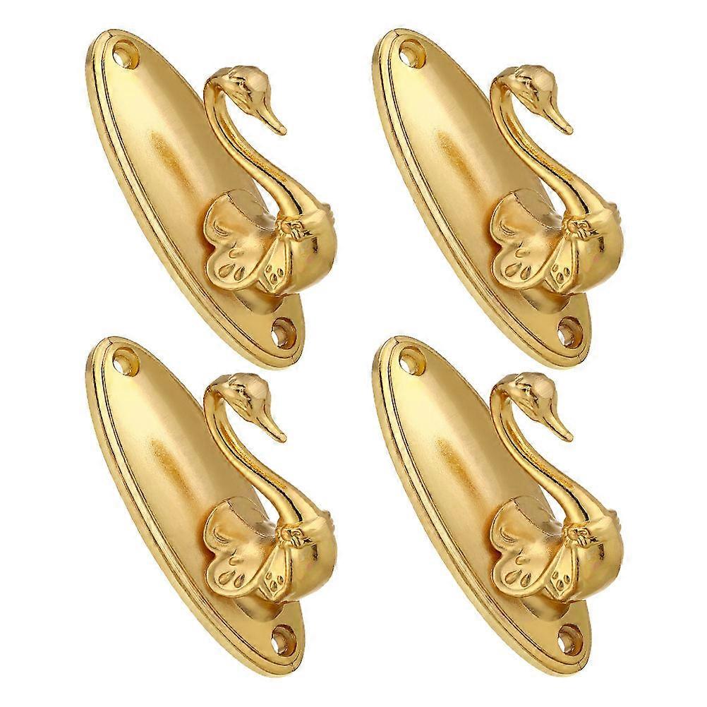 Golden Curtain Tieback Hooks Swan Style for Drapery with 16Pcs Set