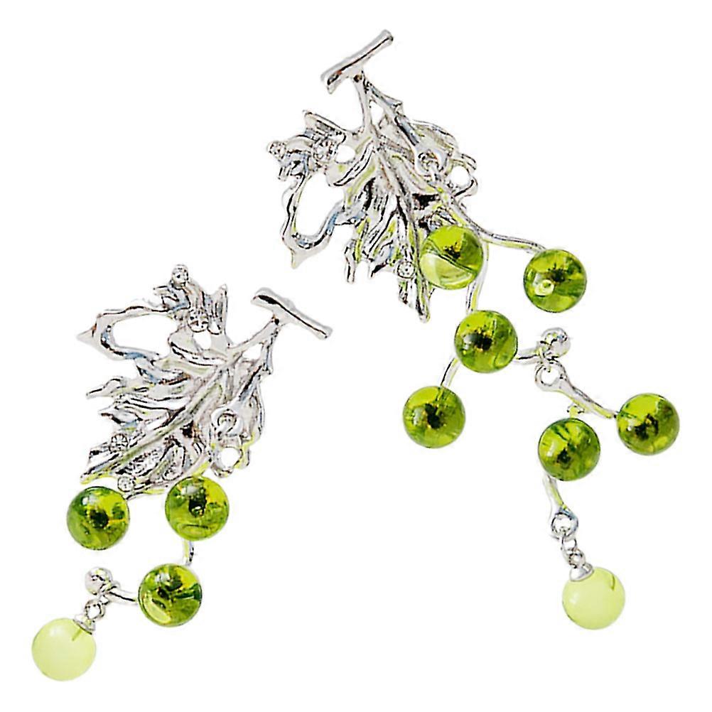 Grape Earrings Asymmetric Dangle Earrings for Women 4Pairs Multi Color Design