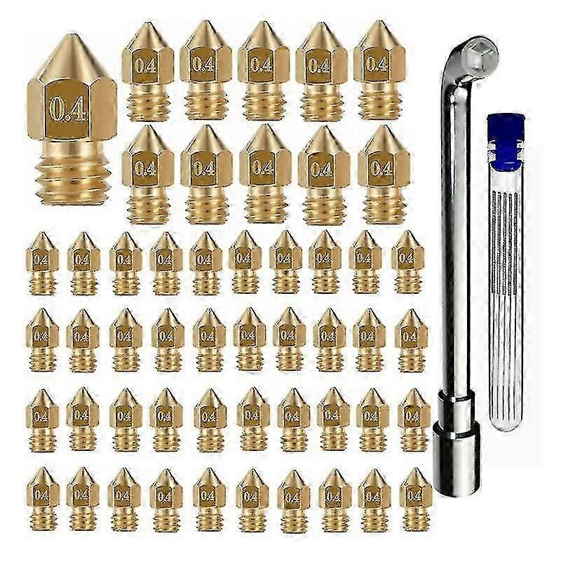 56 Pcs 3d Pri Nozzles Mk8 Nozzles 0.4mm 3d Pri Brass Nozzles For -8 / -10 / 3 // 3s 2025