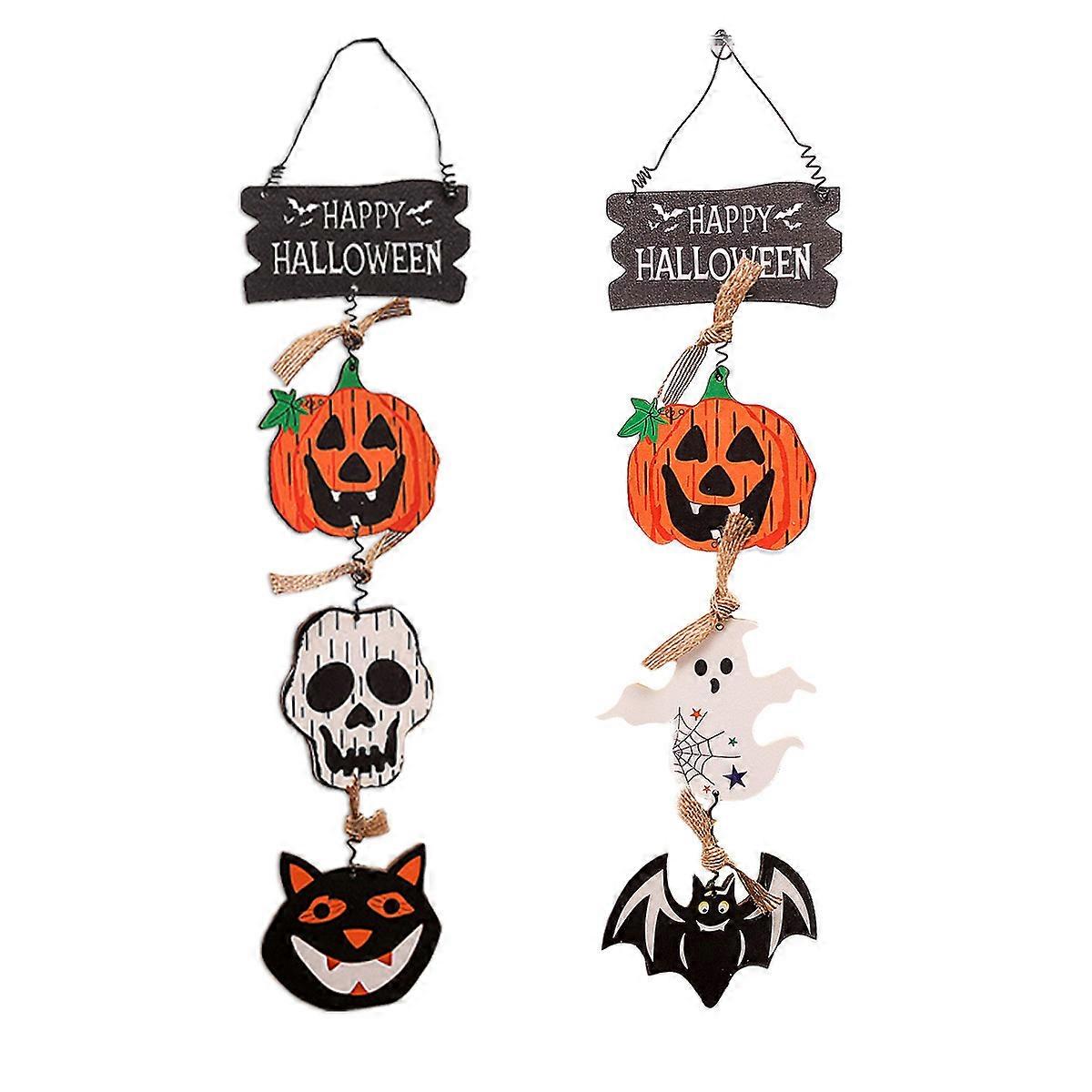 2 halloween hanging figures, halloween ghost pumpkin