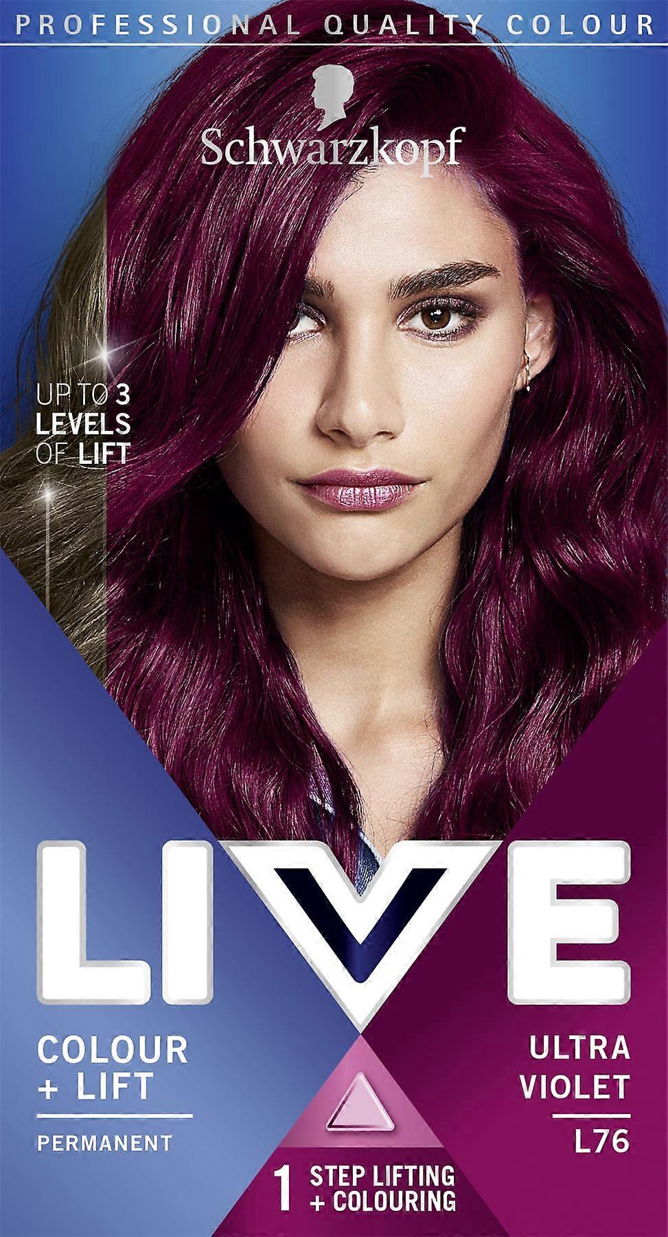 3x Schwarzkopf Live Intensywny Kolor + Lifting - L76 Ultra Violet