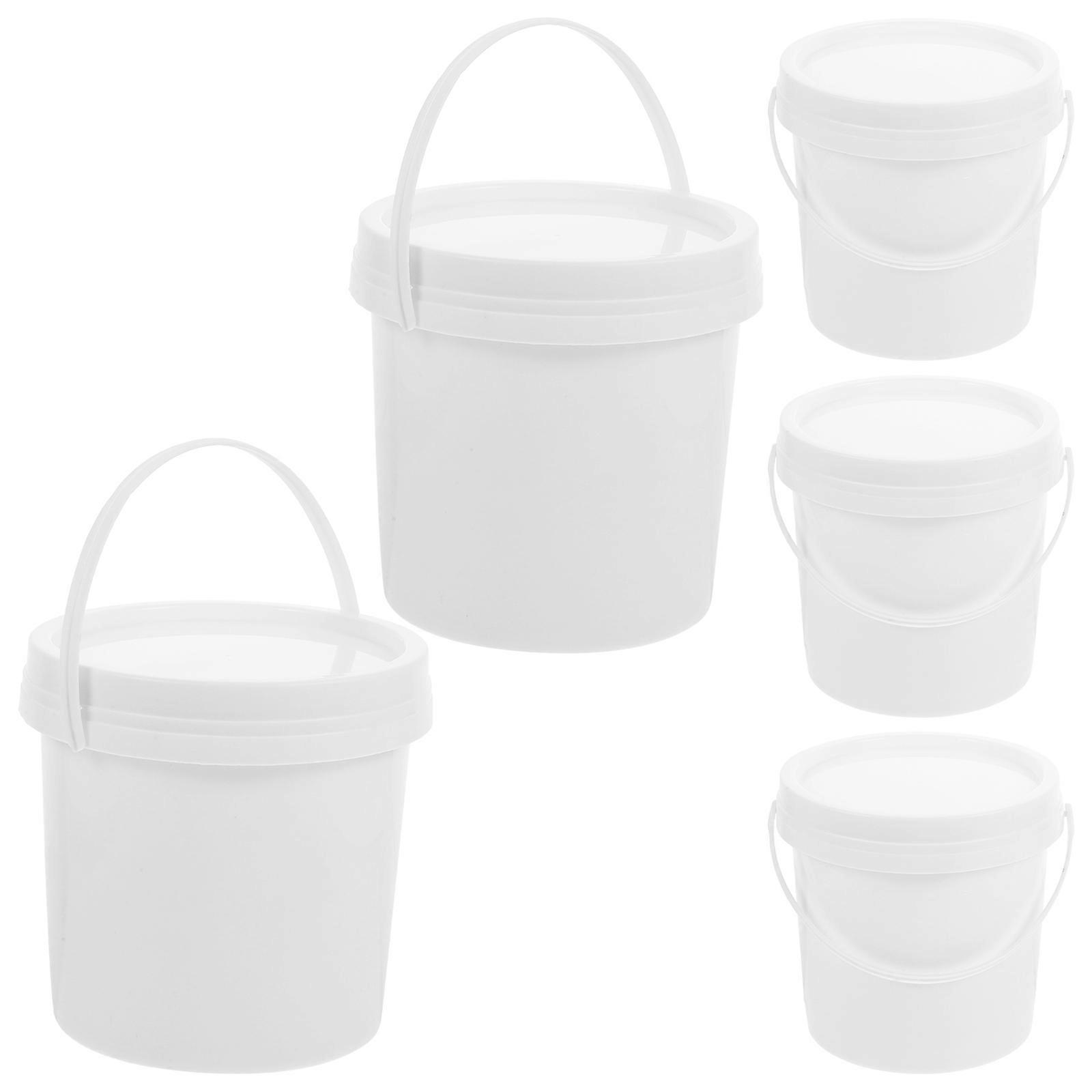 Multipurpose Plastic Bucket With Handle For Home Storage, 5 Pcs Sealing Water Container, Ideal For Agricultural And Industrial Use