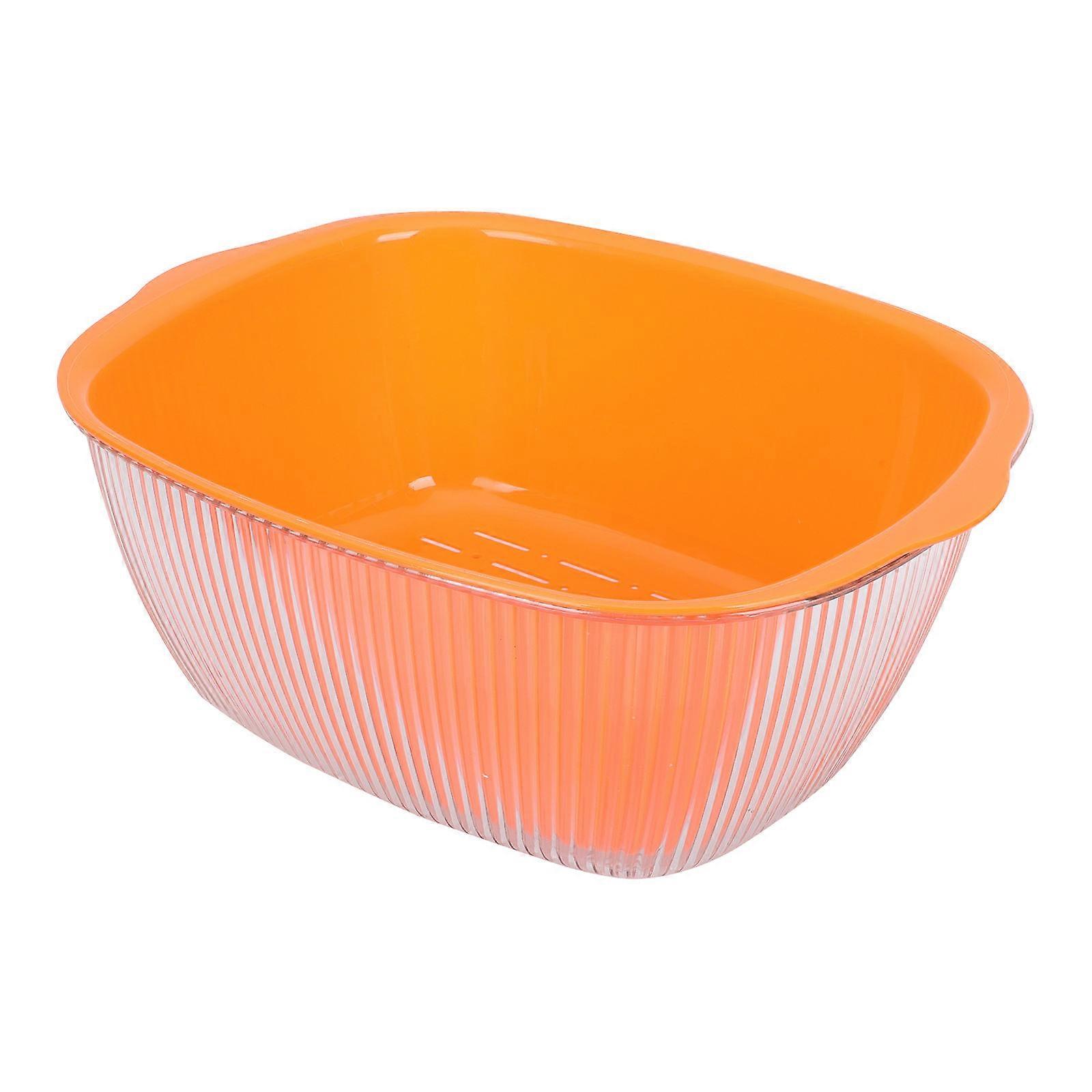 Double-Layer Vegetable Washing Basket For Kitchen Utensil Home Use Storing 1 Set