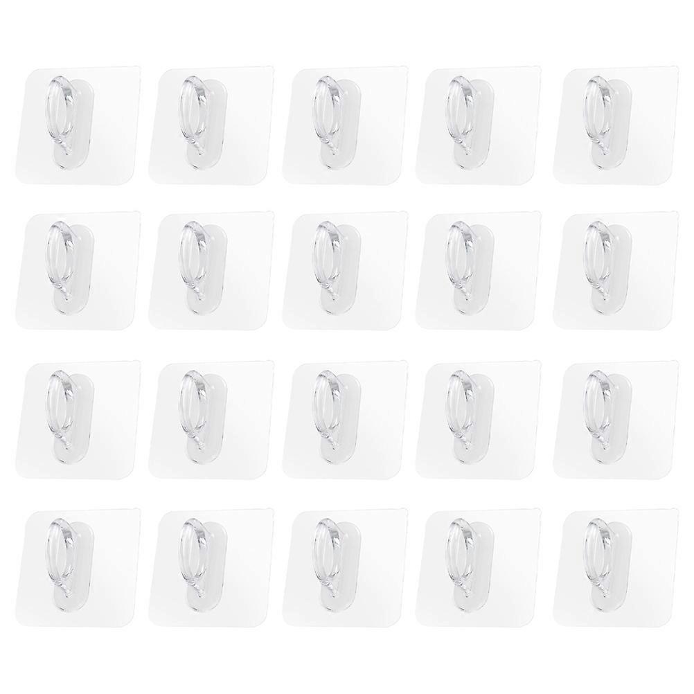 Multipurpose Wall Hook Transparent Circle Hook for Storage 60Pcs