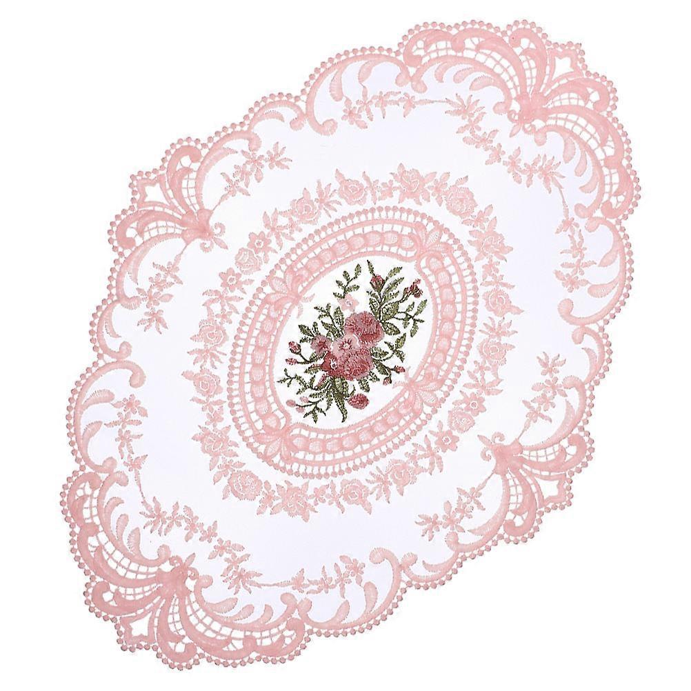 Elegant Lace Cup Coaster Table Decoration For Parties And Festivals In Pink Color 2Pcs