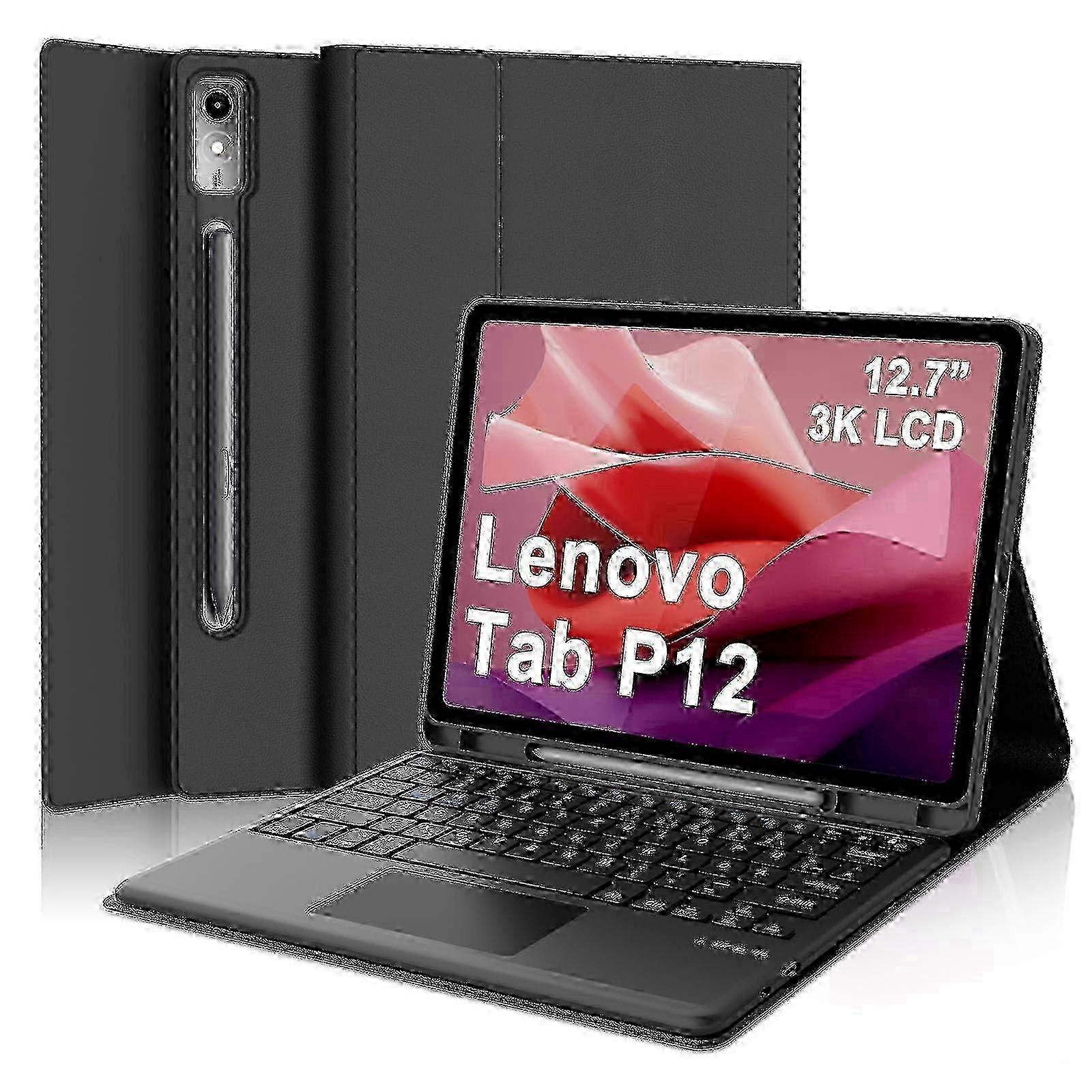 Estojo de teclado para Lenovo Tab P12 12,7 polegadas Multi Gesture Touchpad Scissor Switch Keys
