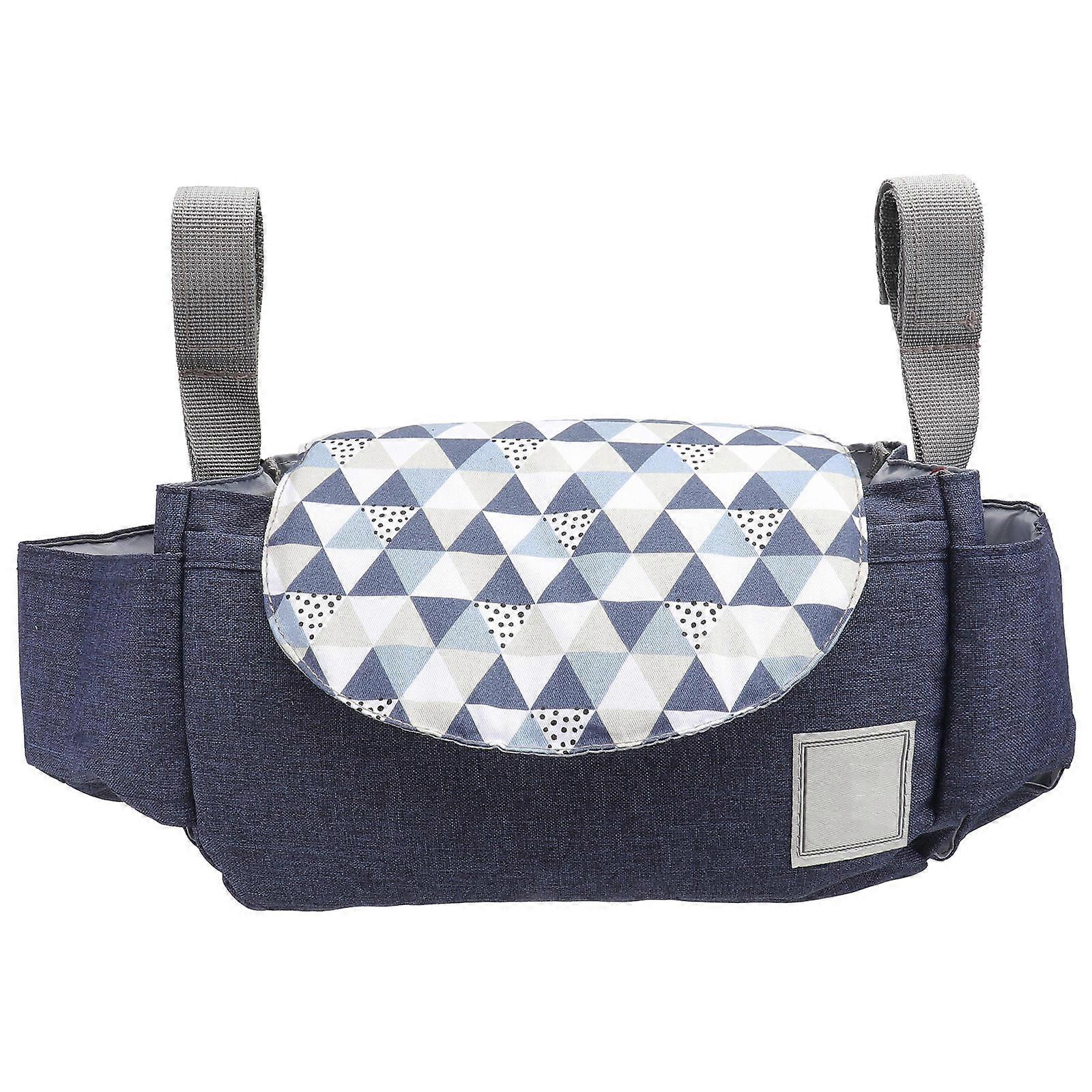 Durable Pushchair Storage Bag Multipurpose Nylon Blue Suitable for Pram and Stroller 1Pcs