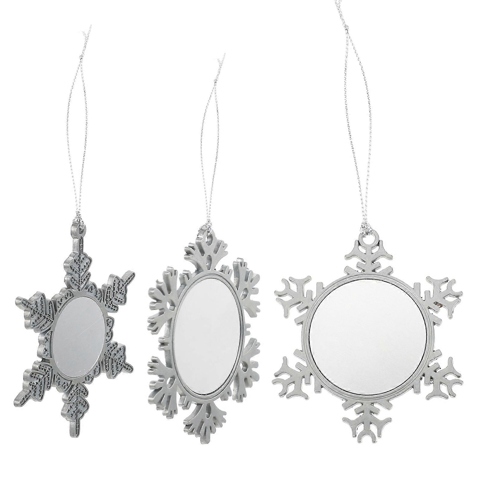 Heat Transfer Snowflake Design Pendant for Decoration 9Pcs Silver