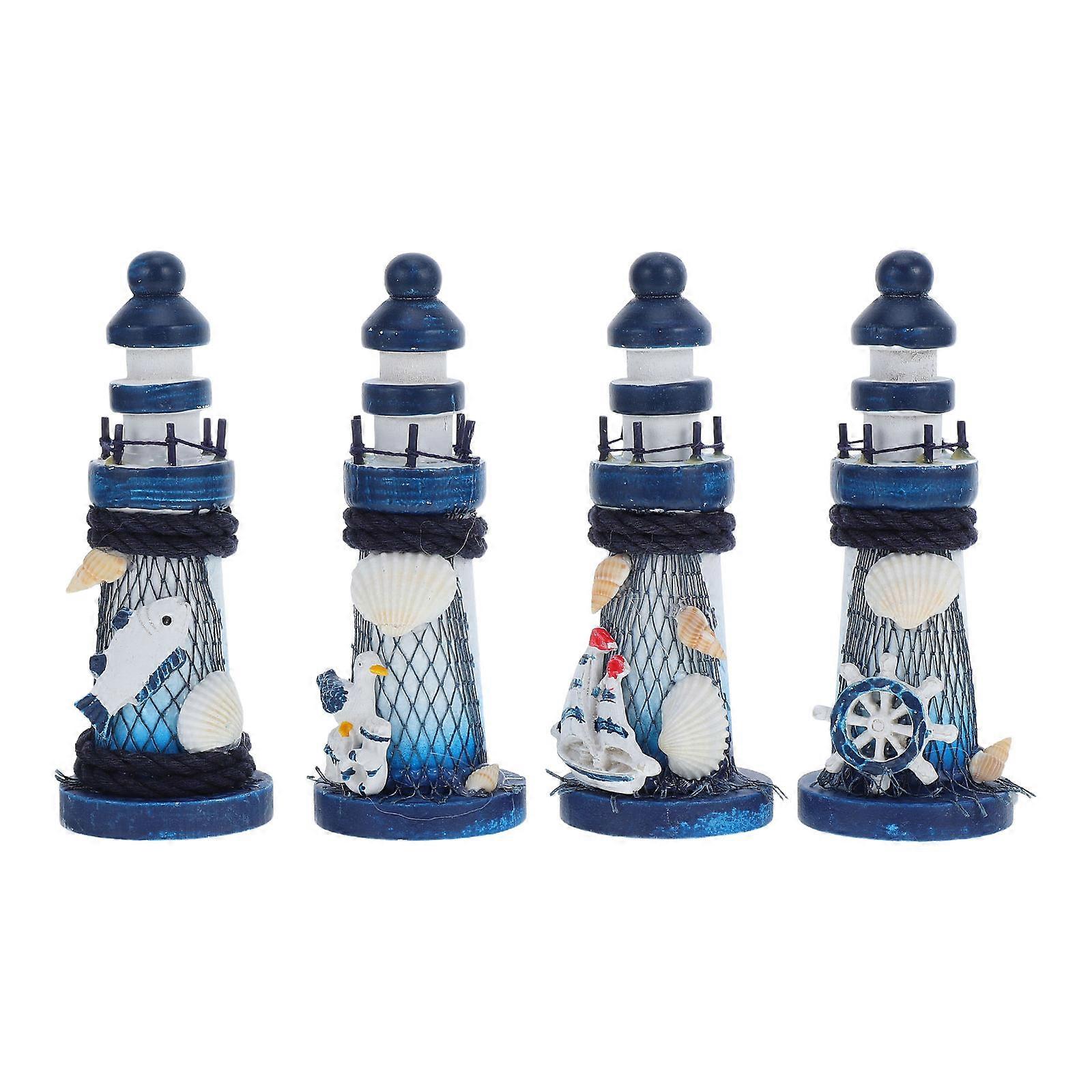 Home Lighthouse Decor Mini Lighthouse Ornament for Decoration 8Pcs
