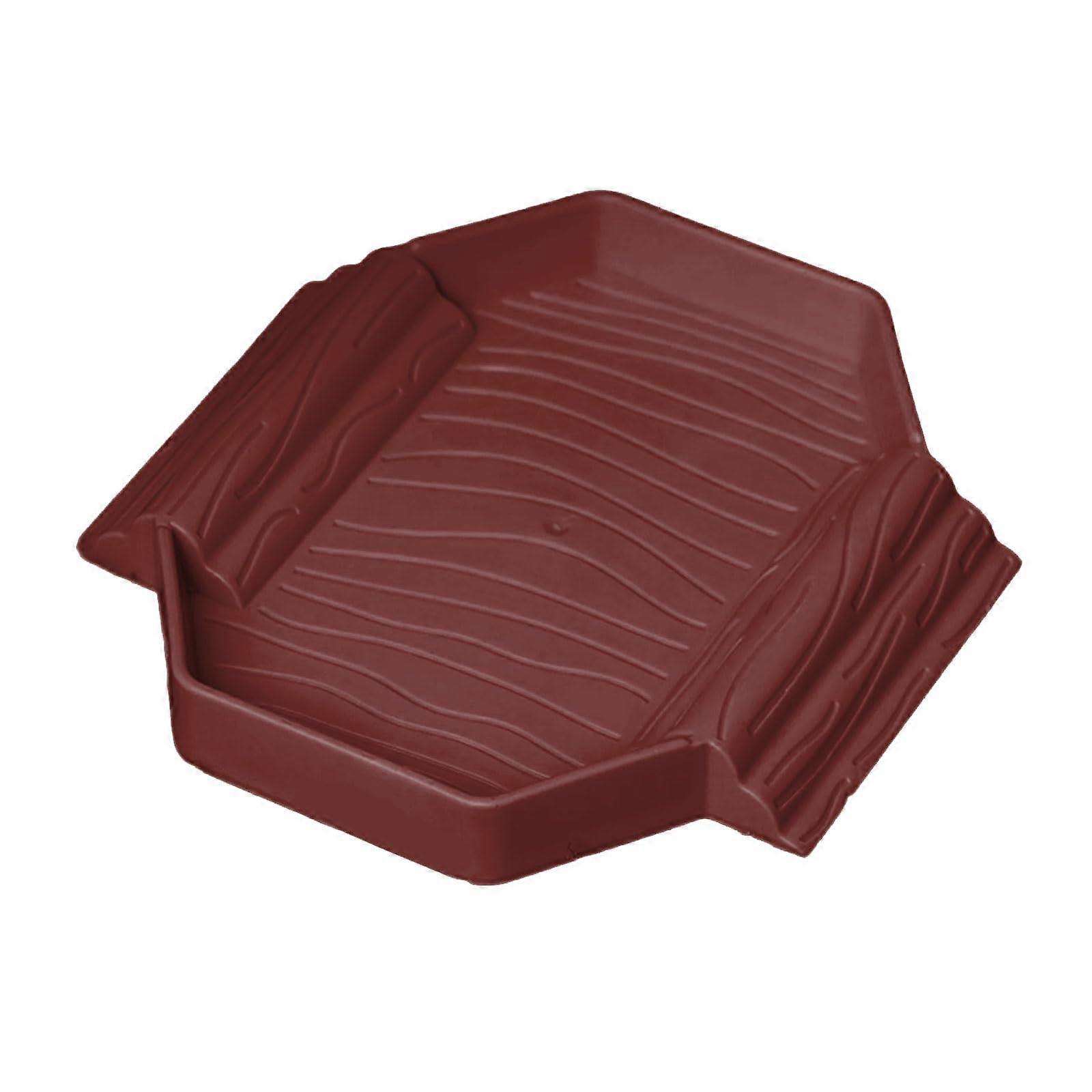 Reptiles Bath And Feeding Dish Compact Water Basin With Ramp Design Smooth Easy Maintenance For Small Pet Turtles Brown Red