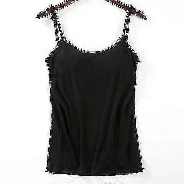 Soft and Comfortable Casual Bra Tank Top with spaghetti straps and built-in bra for women 25-26