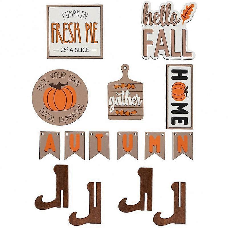 2023 Thanksgiving maple leaf element home desktop layout props layered tray decoration wooden crafts