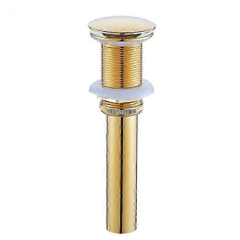 Sink and basin waste and accessories, Modern Retro Pop-up Sink Waste Plug Click-clack Drain without Overflow in Golden Brass Universal Sink Drain Val