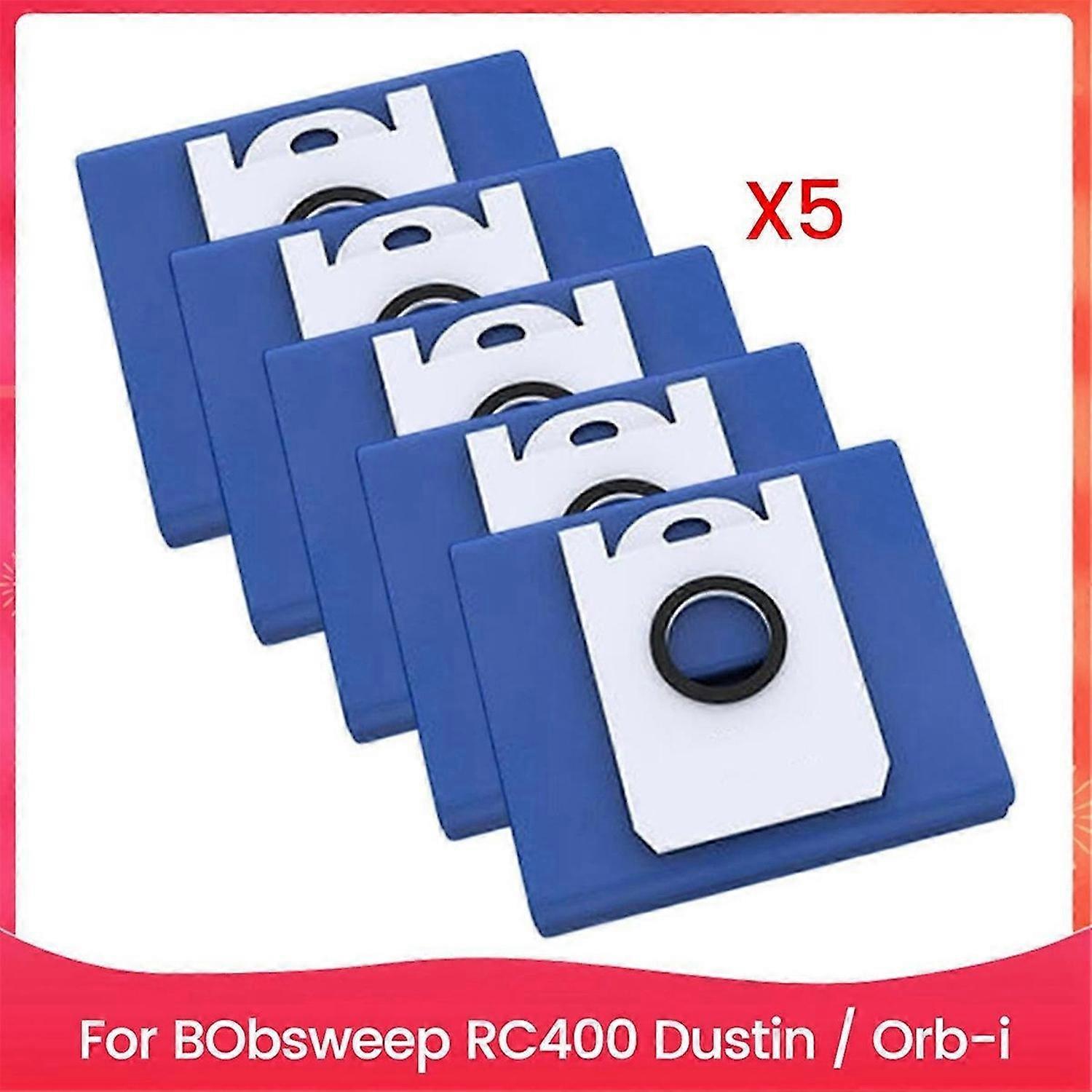 5 Pack Dust Bags Replacement for BObsweep RC400 Dustin and for Orb-I Robot Vacuum Cleaner Accessorie