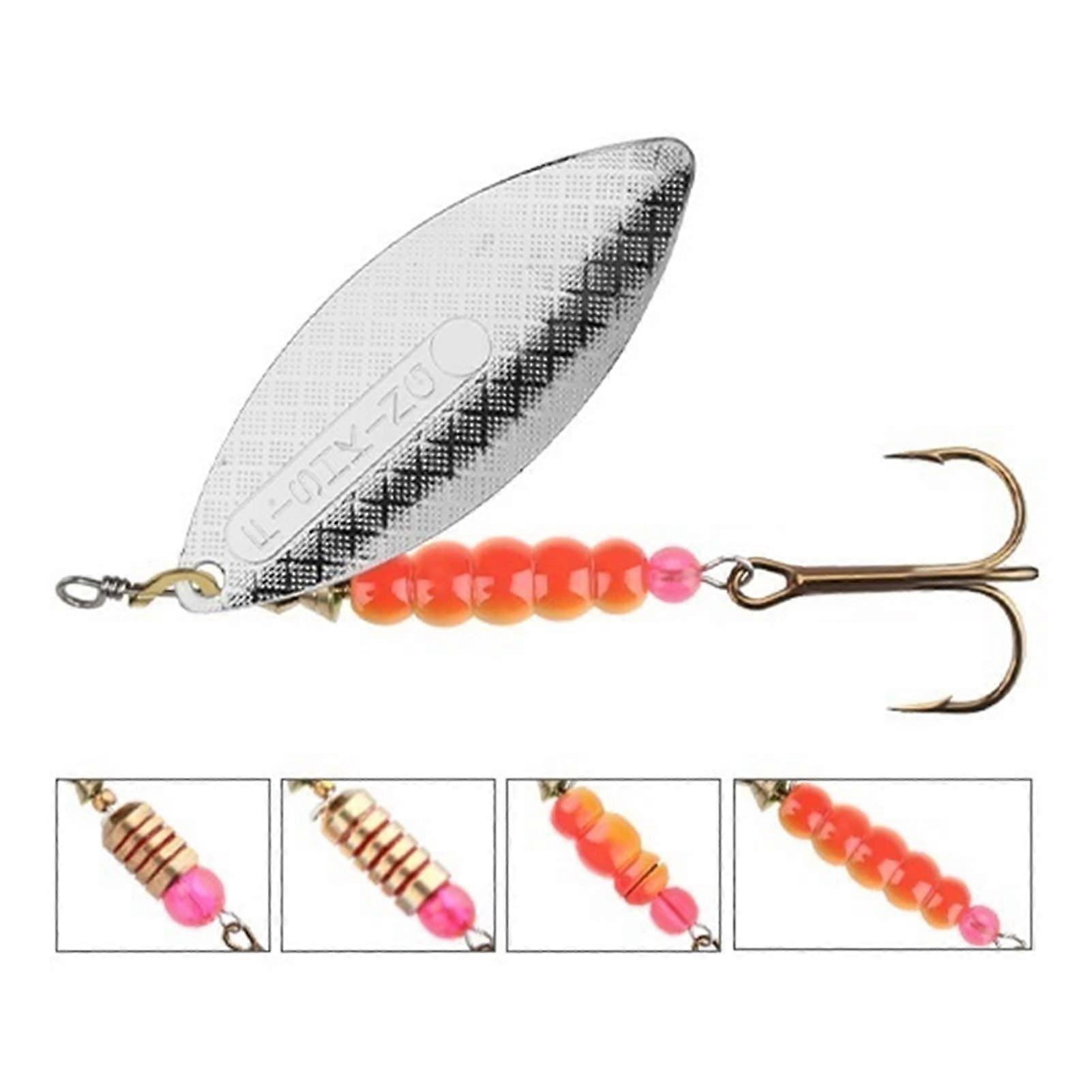 Fishing Hooks Spinner Lure Bait 4.527.1g Spoon Lures Pike Bass Metal Hard Bait Barbed Hooks Color 002 Size 12.5g Size3