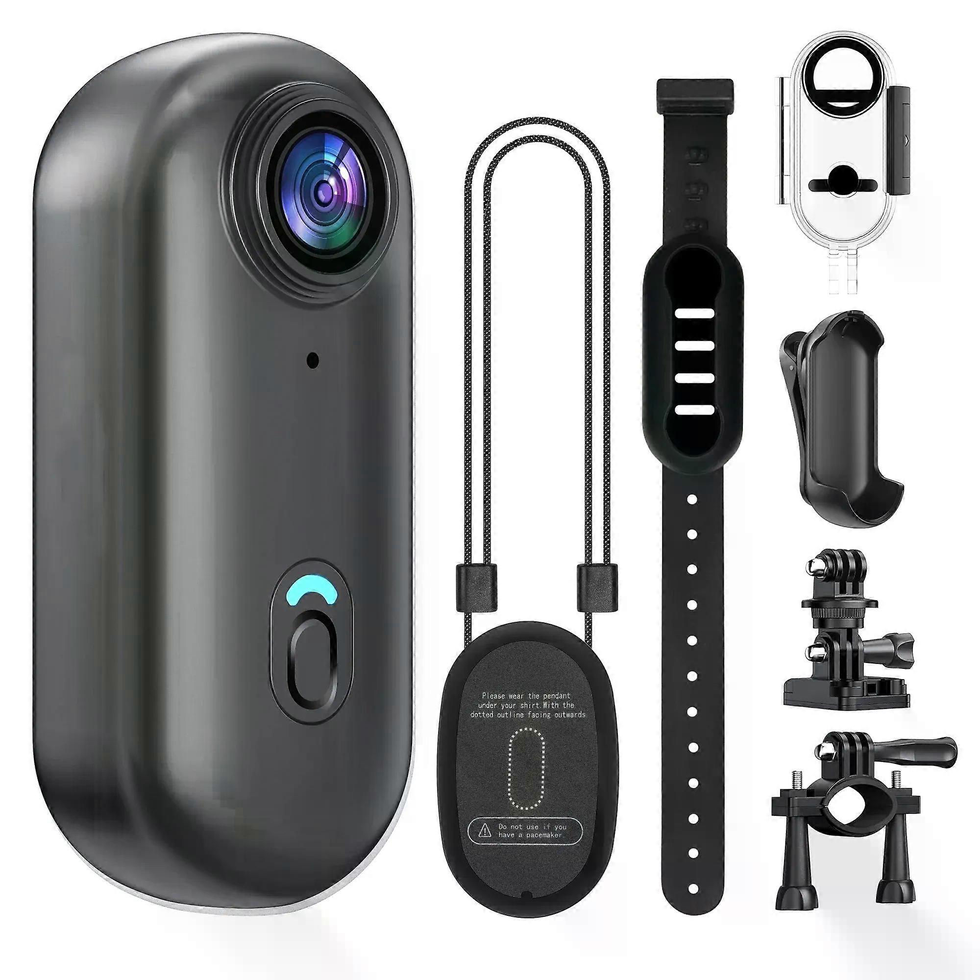 4K Mini WIFI Action Camera 128GB Thumb POV Portable Video Recorder with IPX7 Waterproof Camcorder Helmet Mount Vlogging (Black)