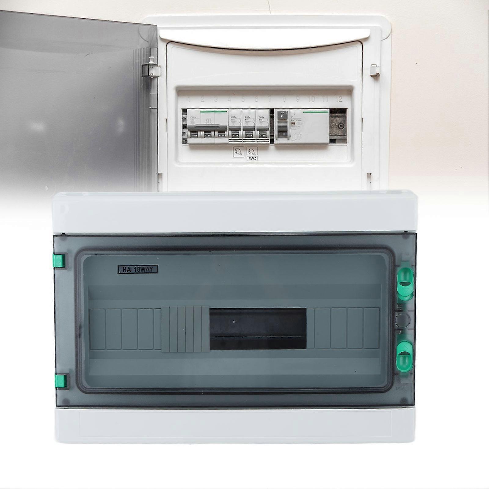 Power Distribution Box Outdoor IP65 Waterproof 18 Way Circuit Breaker Distribution Junction Box with Din Rail 