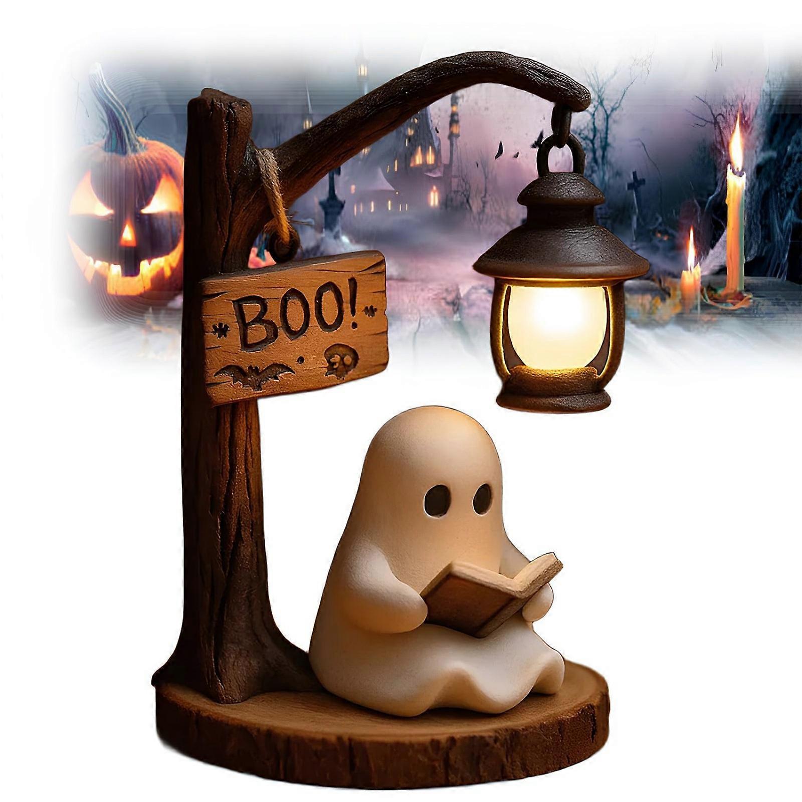 Halloween Specter Night Light Bedside Light Battery Powered Safe Design Plastic Texture Suitable for Bedside Table Decor Multicolor