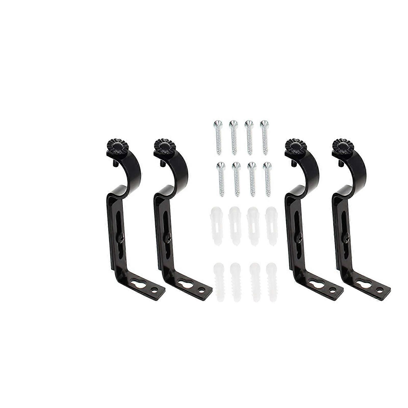 4Pcs Adjustable Curtain Holder Curtain Drapery Rod Bracket Window Curtain Rod Support Hanger Hardware Easy to Install Multicolor