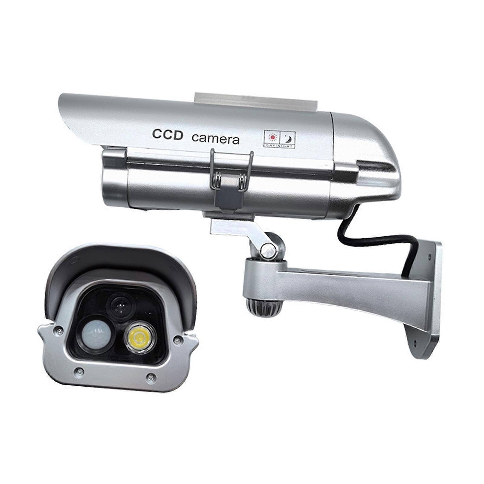 High Simulation Security Camera Solar Energy Powering Sensors Activated LED Lighting 7Meter Detection Distance Multicolor