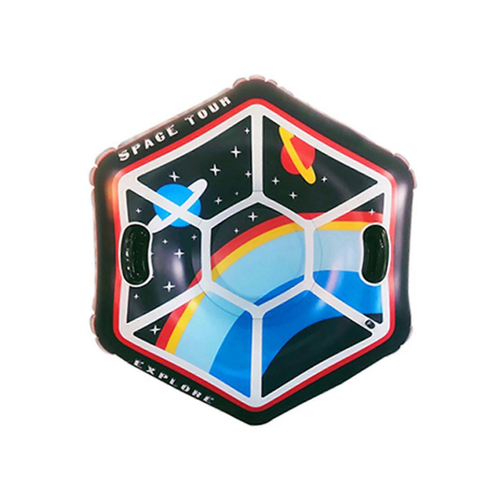 Strong Inflatable Snow Dish With Not Slip Holds 47Inch Diameter For Snowsports Sledding Outdoor Winter Tasks Family Oriented Multicolor