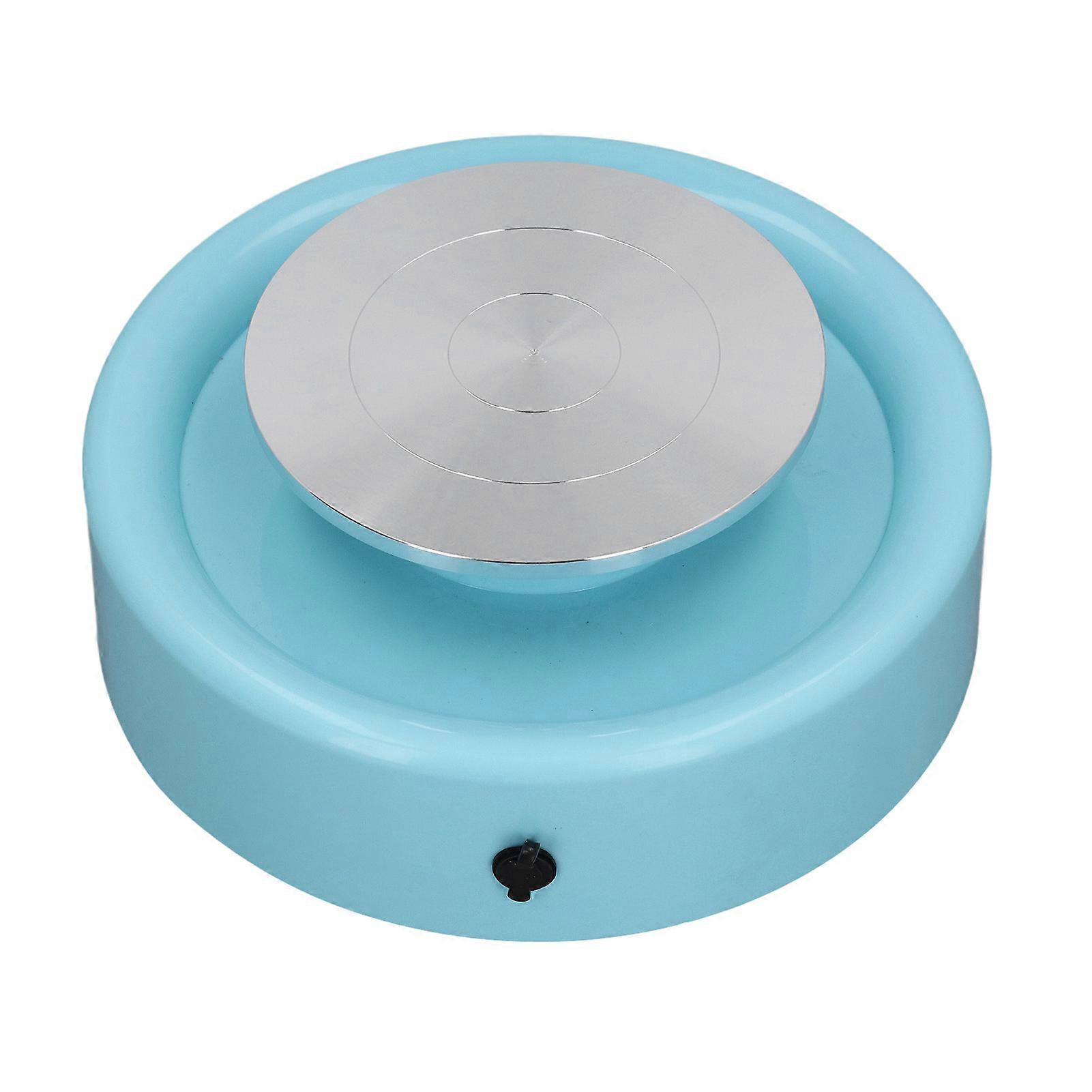 Electric Pottery Wheel Variable Speed Pottery Forming Machine DIY Clay Art Making Tool Kit Blue 100‑240V UK Plug