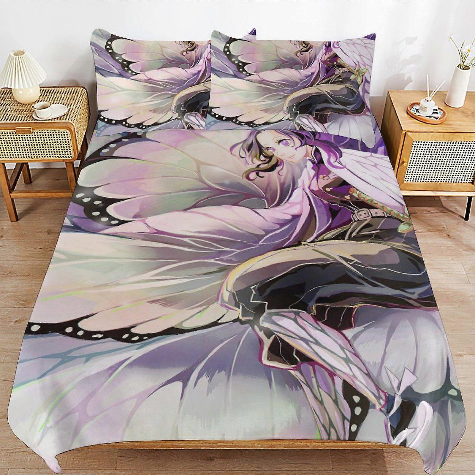 T367 Demon Slayer Machine Wash Safe Practical Zipper Soft Touch Quality Fabric Duvet Cover Sets for Comfortable Sleep V367