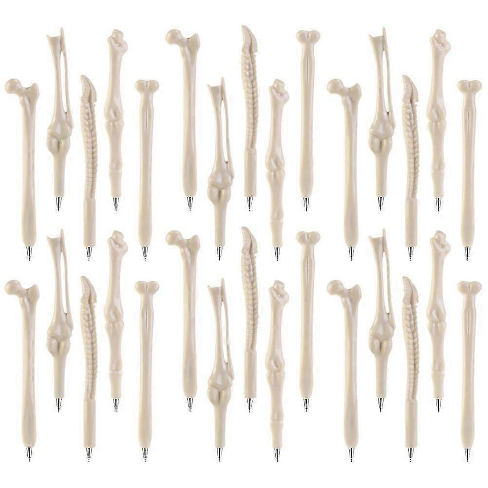 Bone Pens Bone Ballpoint Pens for Writing Use 30Pcs Assorted Color Skeleton Style