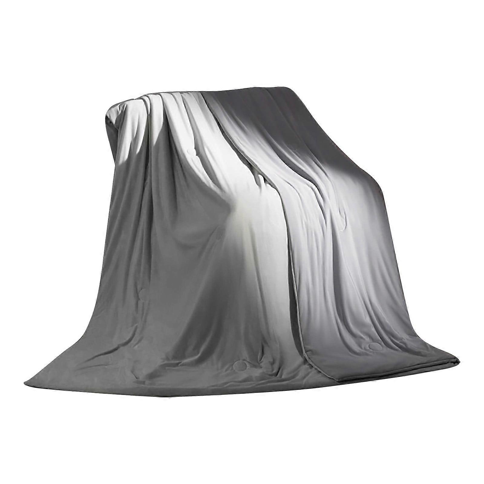 Begine Clearance Ice Silk Summer Quilt Gray,Summer Ice Blanket Breathable and Cool Comforter Lightweight Bed Blanket Machine Washable,1*Quilt