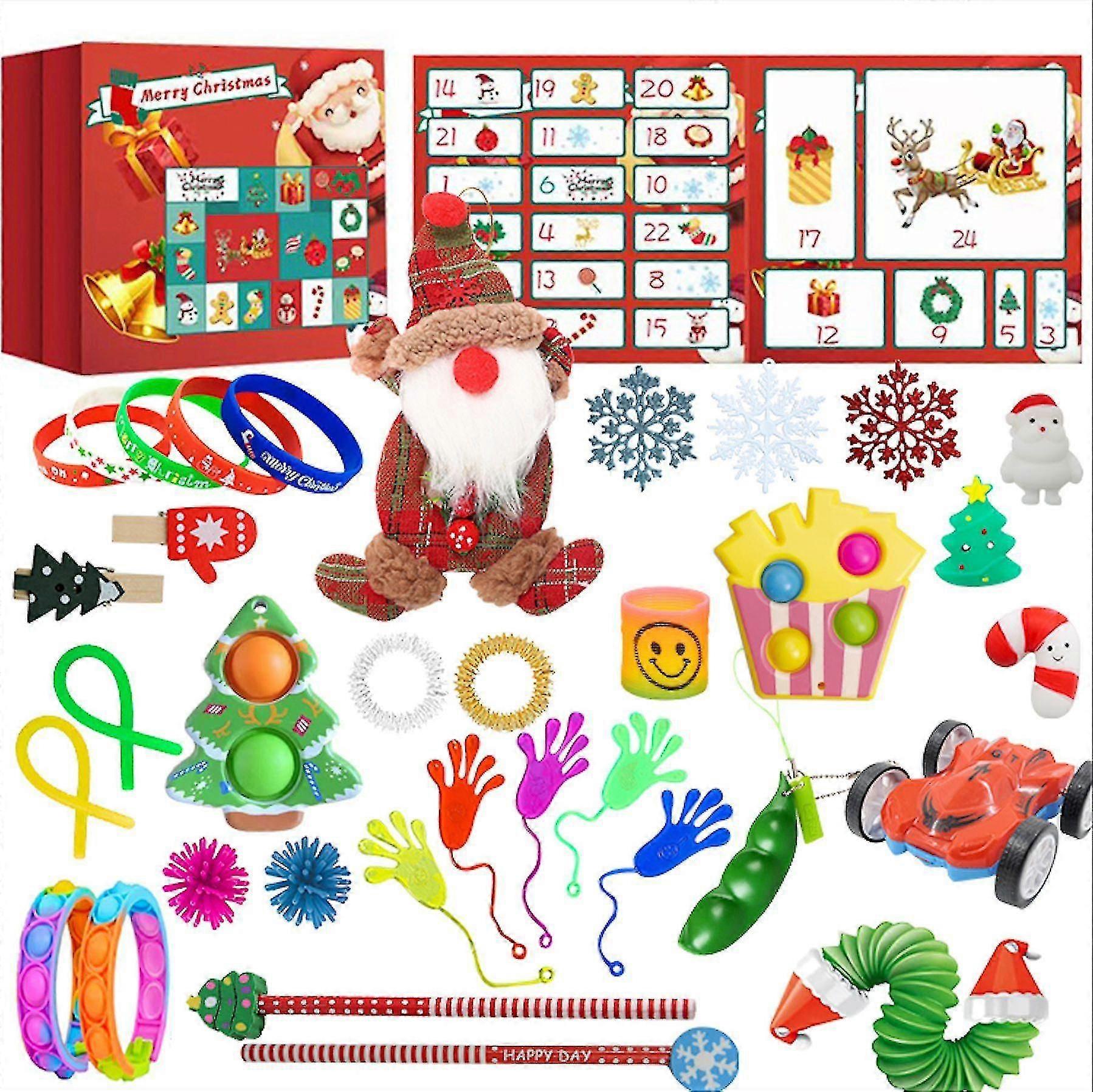 Christmas Countdown Calendar Blind Box Set Decompression Christmas Countdown Blind Box Gift Toy @BUGU
