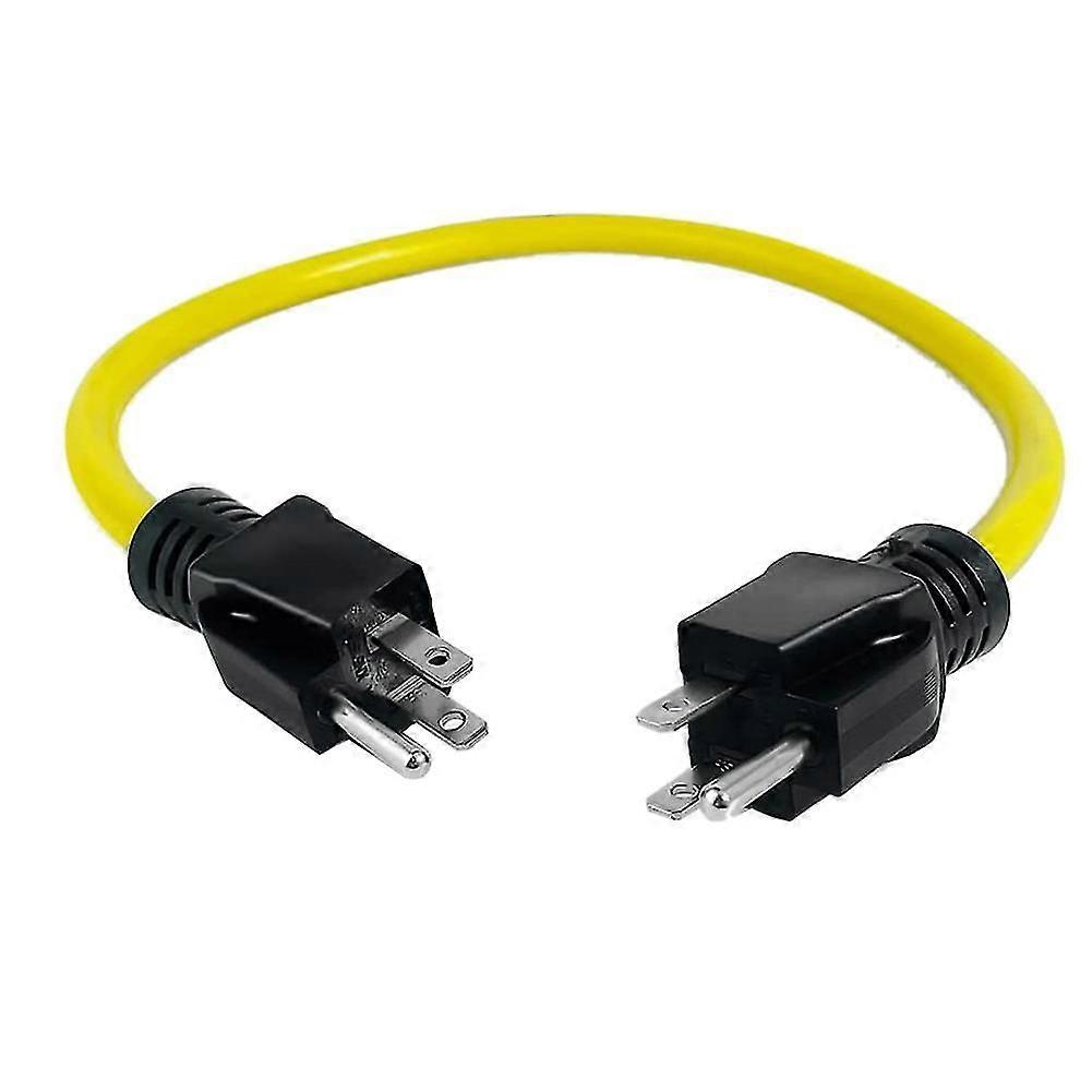 2 Pack 3 Prong Plug To Plug Male Double 5-15p Extension Cord, Rv, Generator Adapter Cord, 125v 24in (tangling)