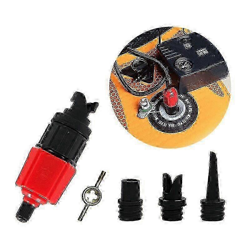 Inflatable Kayak Pump, SUP Air Inflation Valve Adapter and Gas Nozzle 4 Pcs for Inflatables