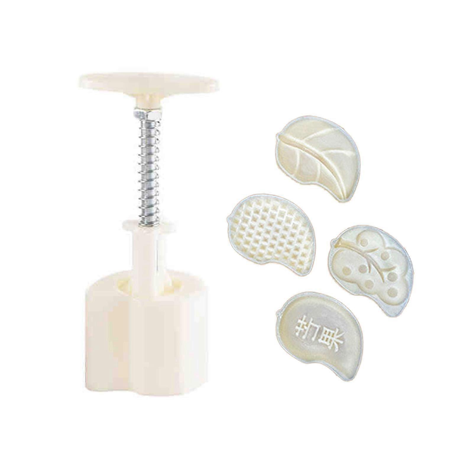 50g Mooncake Mold With 4 Different Patterns Fruits Shape Mid-autumn Pastry Stamp