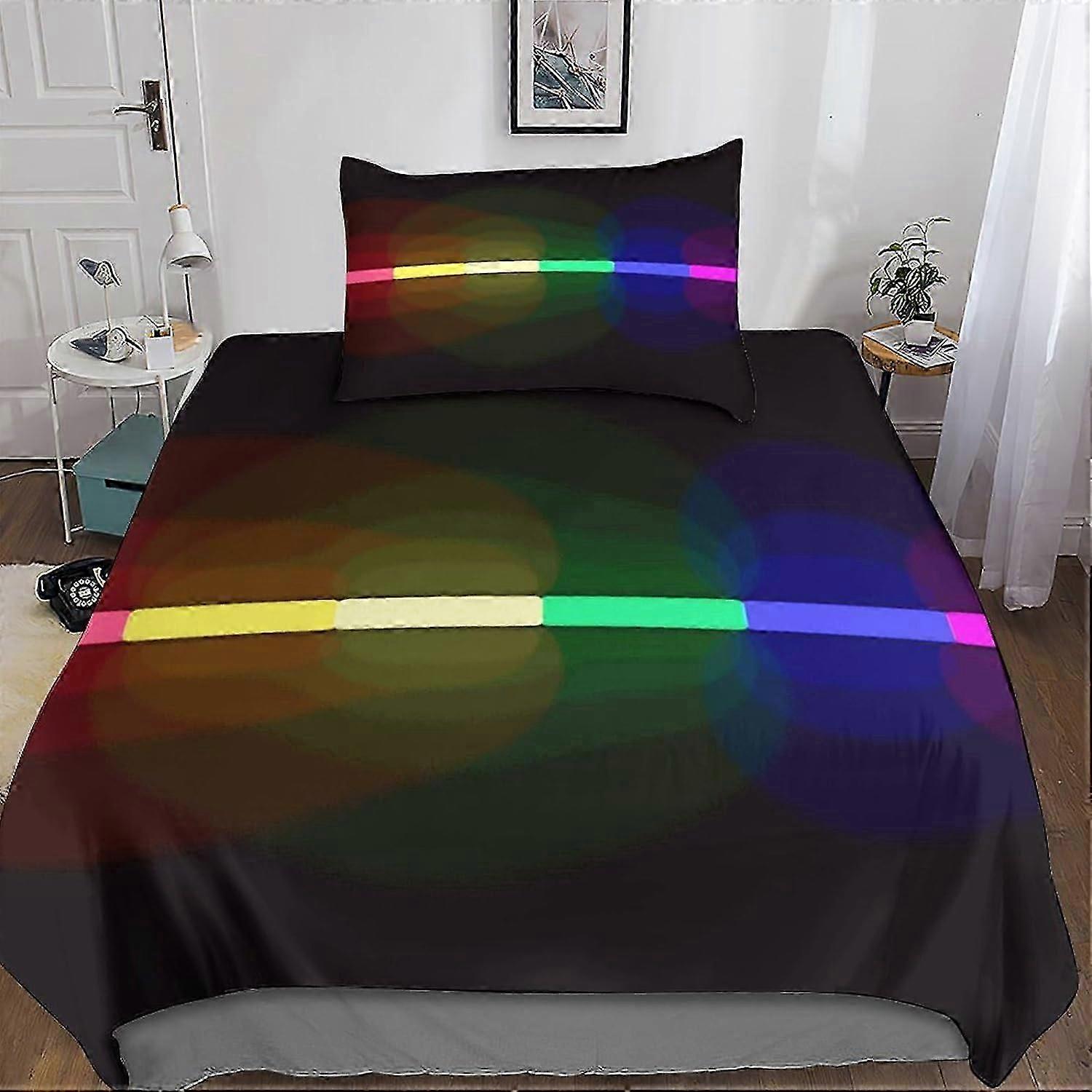 LGBT 3D Bedding Set, 2 Pcs Pride Bedding Set Microfiber Duvet Cover & Pillowcases with Zipper Closure for Single or Double Bed Single