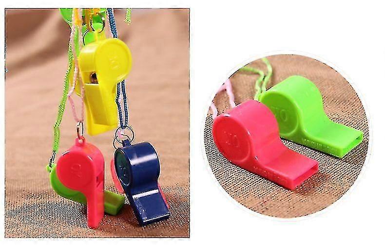 24pcs Silbato de plástico Neon Whistle Collares