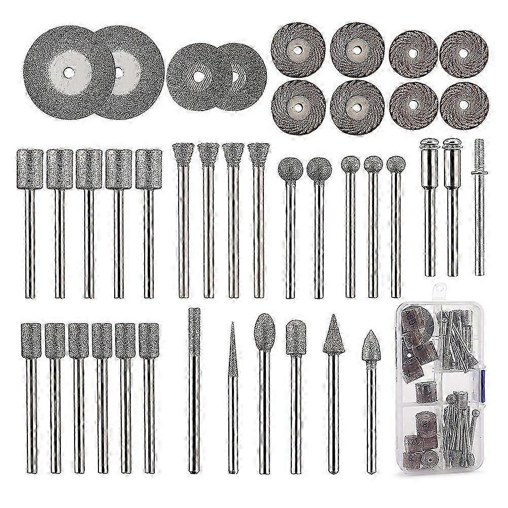 43Pcs Stone Carving Set,26 Diamond Burr Bits, 10 Impeller