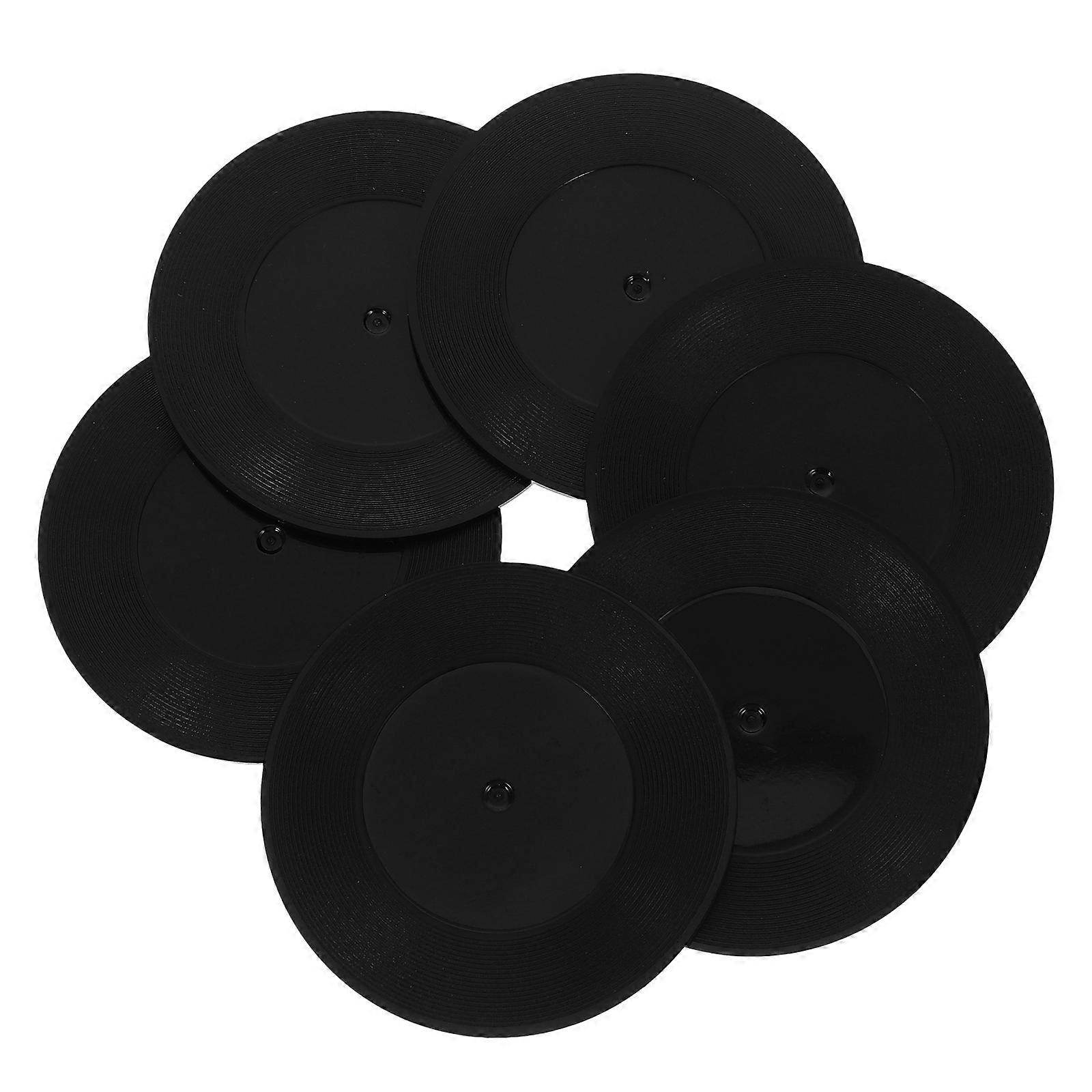 Retro Vinyl Coasters for Drinks 6Pcs Table Protection and Decor