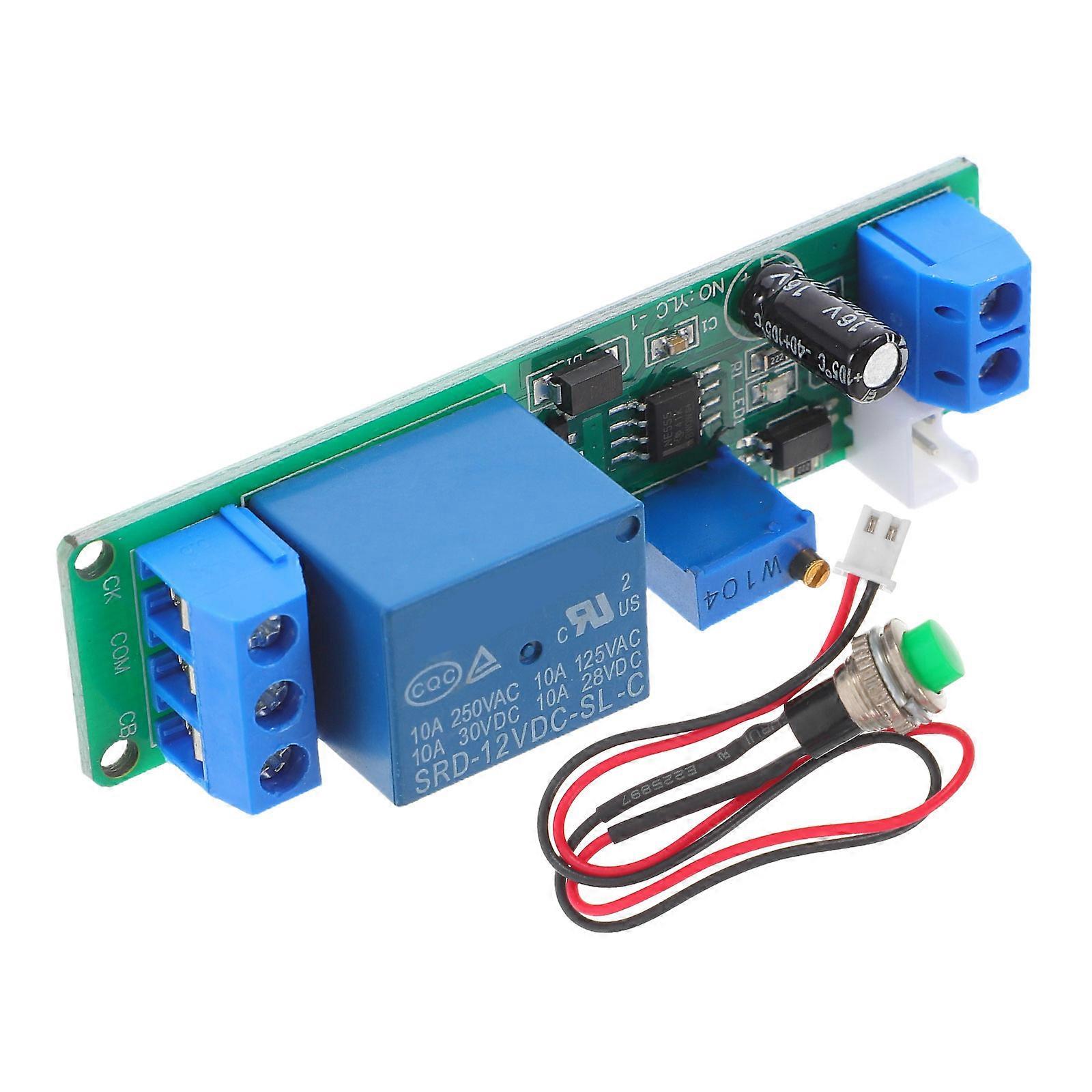 External Button Trigger Adjustable Time Delay Relay Module For Electrical Circuit 1Set