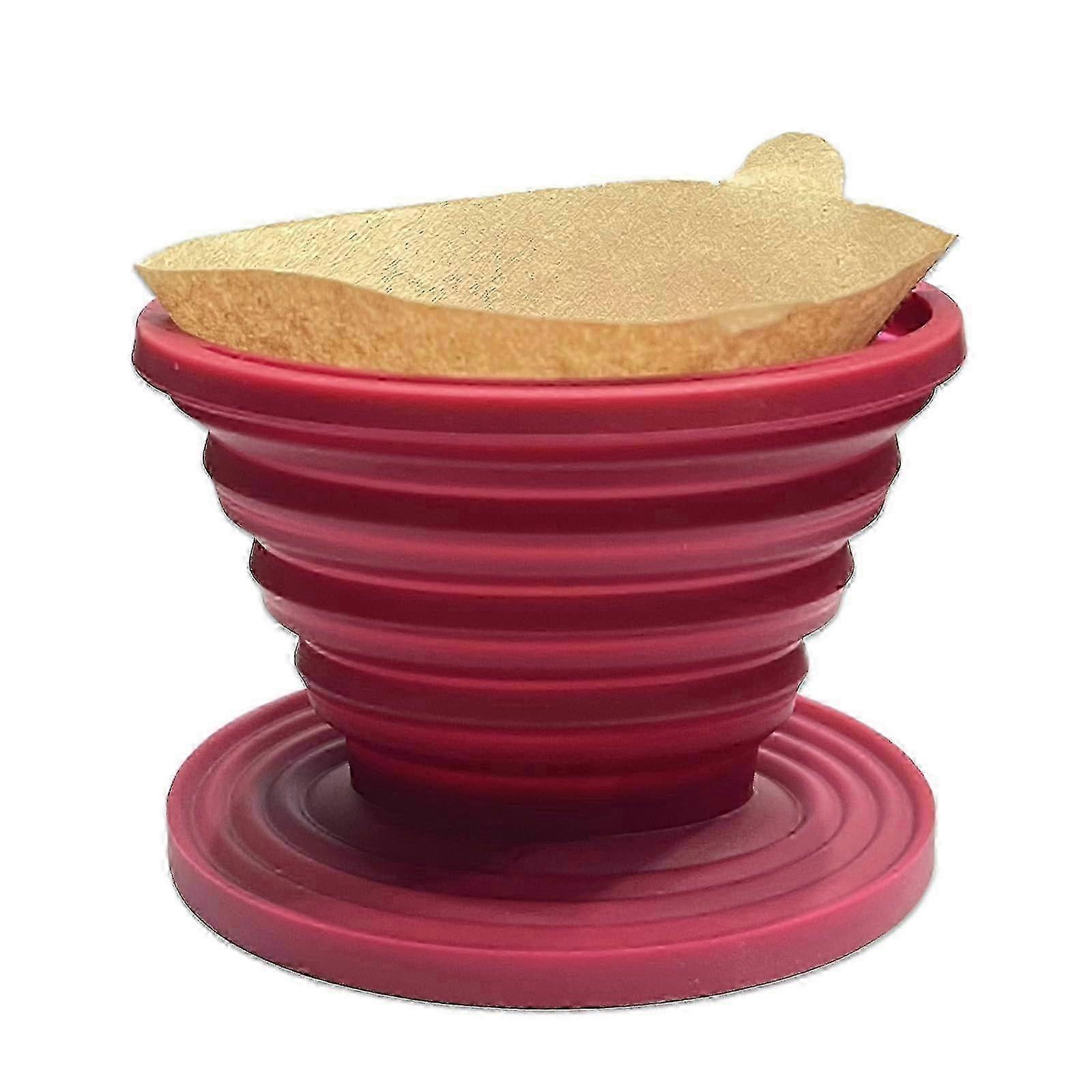 Collapsible coffee maker filter reusable dripper with 5 paper filters for home camping travel office use