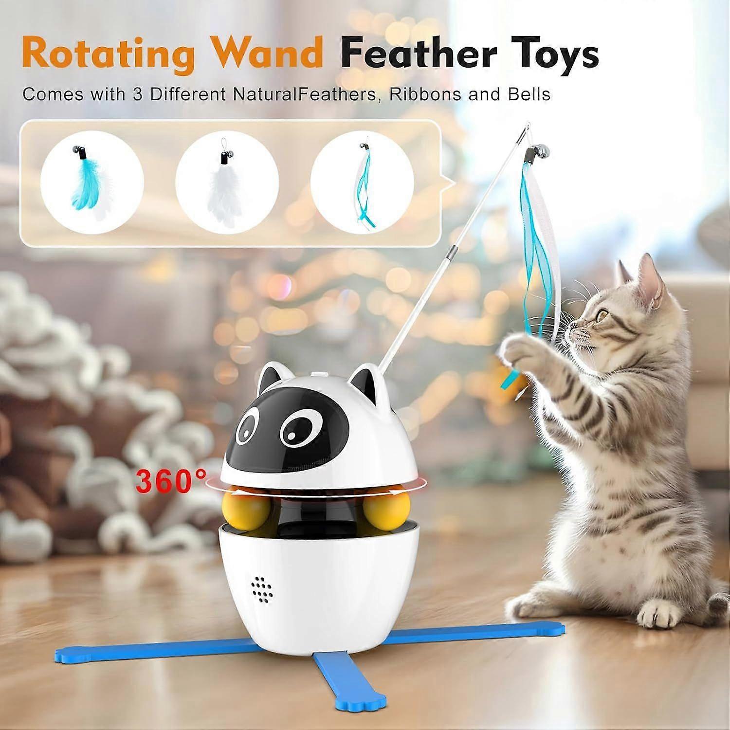 3-in-1 Cat Laser Toys, Interactive Cat Toys for Indoor Cats, Rechargeable Electronic Automatic Kitten Toys, 3 Modes Random Trajectory Motion Activated