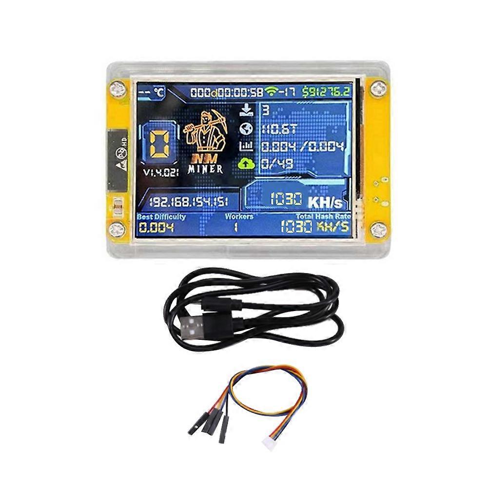 1030KH/S NMMiner NerdMiner Upgraded Harshrate 2.4 Inch Smart Display Bitcoin Crypto Solo Lottery Miner NerdMiner