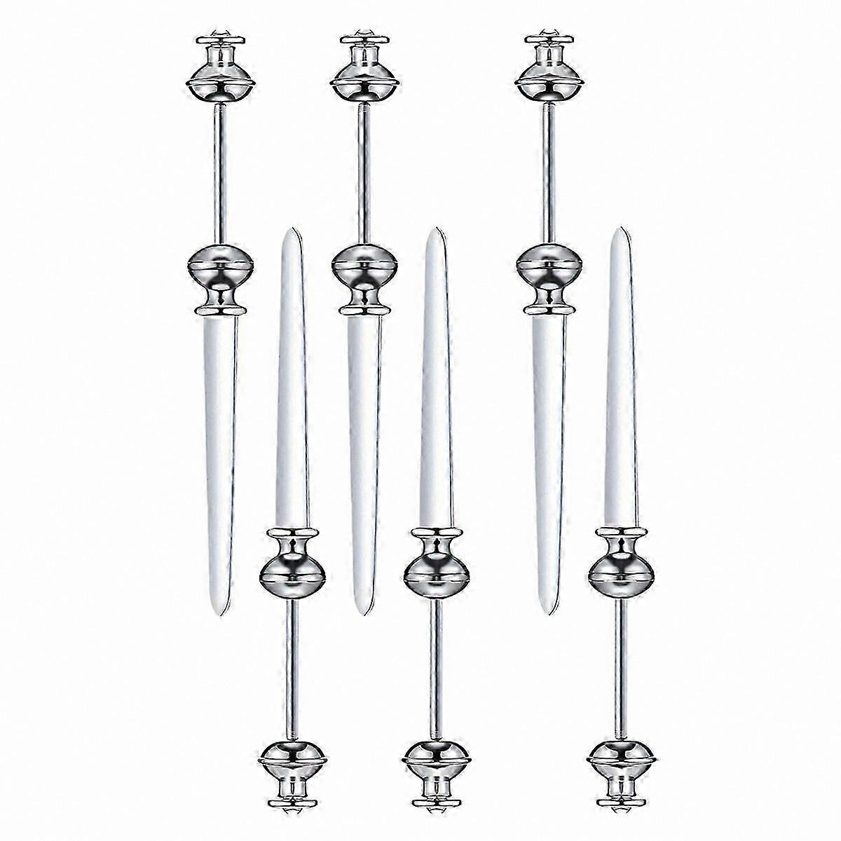 6Pcs Beaded Handle Paper Opener Letter Slitter Envelope Cutter Tool Rounded Grip