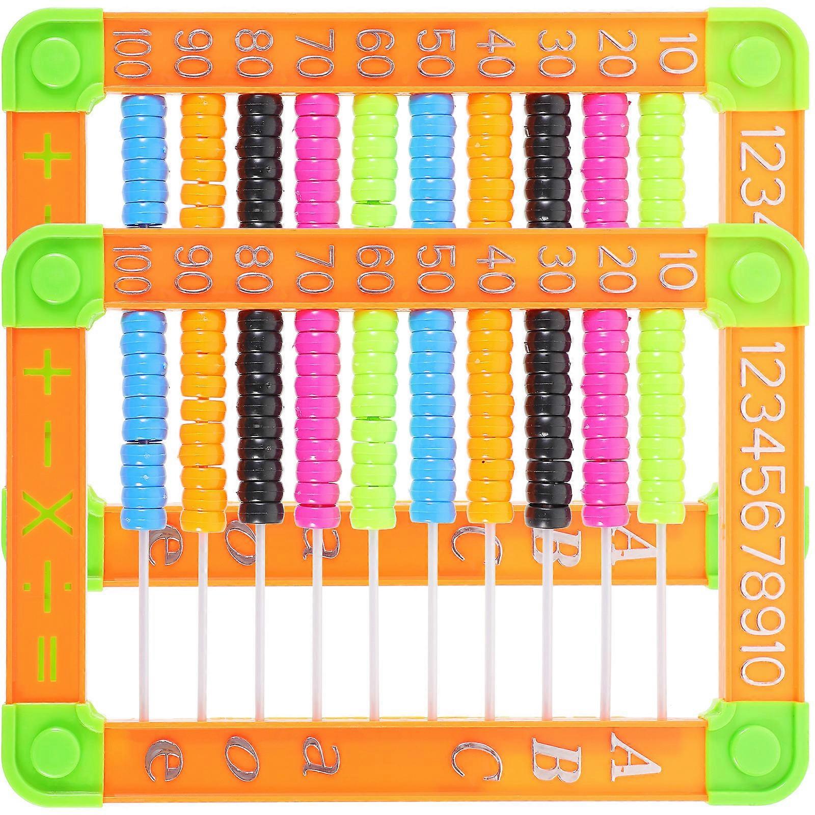 Arithmetic Abacus Toy Kid Learning Tool for Counting with 2Pcs Plastic