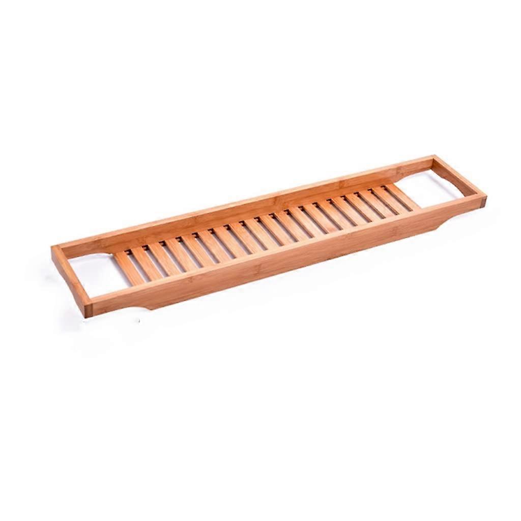 Bathtub Rack Bamboo Telescopic NonSlip Expandable Bath Tray for Reading and Spa (Color A)